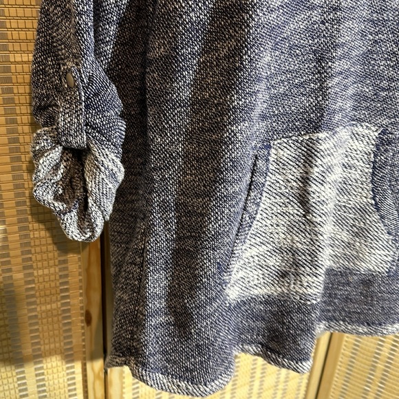 Kensie Performance Drawstring Cowlneck Half Sleeve Sweater Kangaroo Pocket Small - Picture 4 of 16